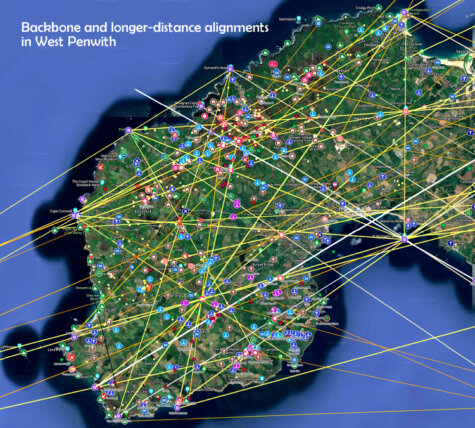 Backbone and Long-Distance Alignmens in West Penwith