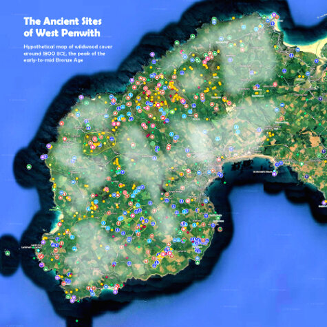 Wildwood areas in West Penwith in the Bronze Age