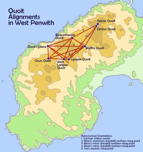 Quoit alignments in West Penwith