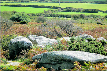 Boscawen-un stone circle as seen from Creeg Tol