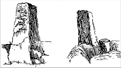 Sketch of Treve menhir by Henderson